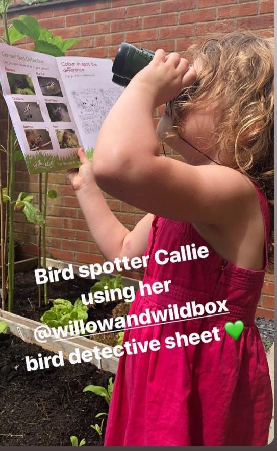 girl bird watching
