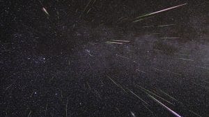 Photo of a meteor shower