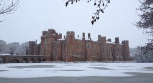 Herstmonceux Castle in the snow