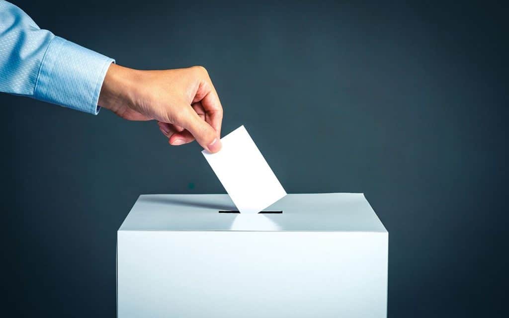 voting slip in box