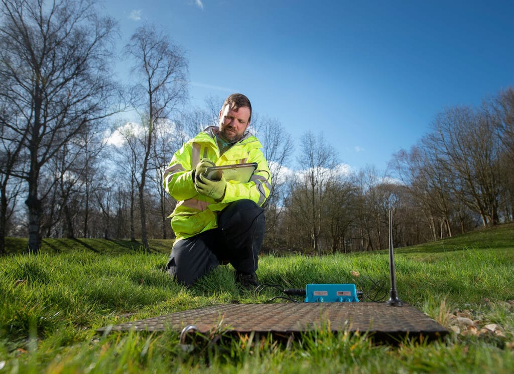 A South East Water employee checking leaks