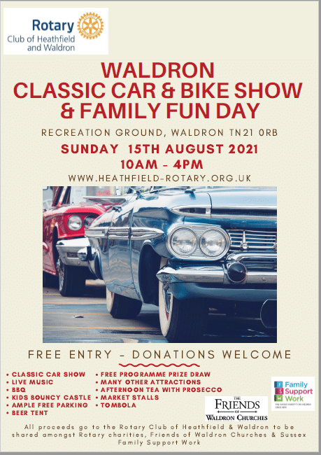 Waldron Classic Car & Bike Show & Family Fun Day - Sunday August 15th