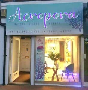 Acropora massage studio shop front