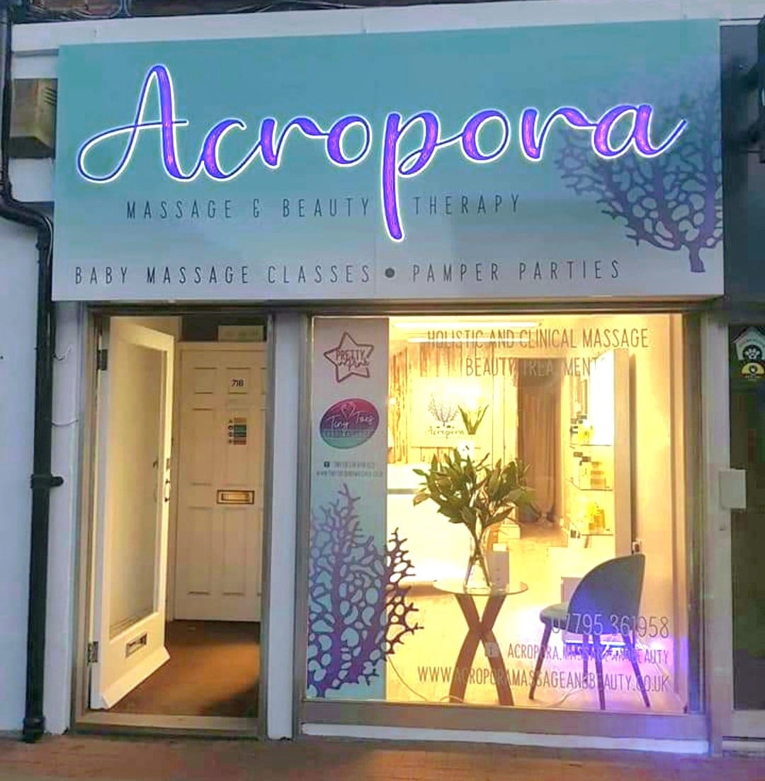 An invitation to join Acropora Massage & Beauty Therapy to celebrate its third birthday on Saturday 23 September