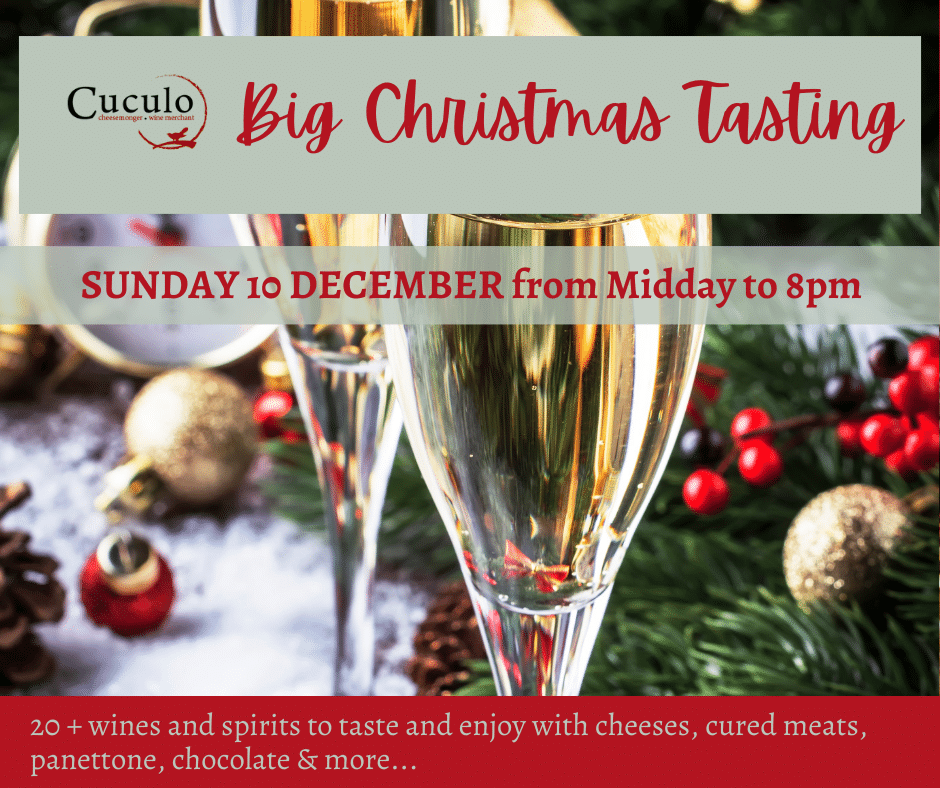 Big Christmas Tasting on 10 December at Cuculo, Heathfield