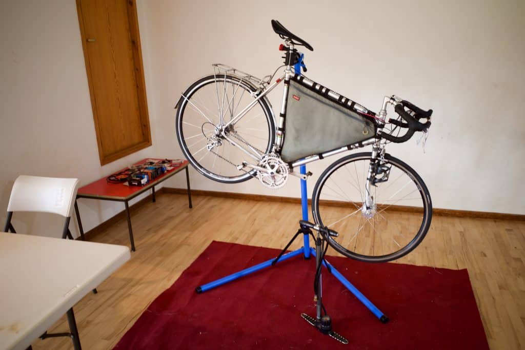 bicycle being repaired